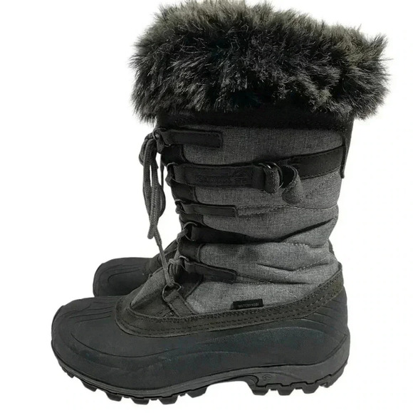 Kamik SNOWVALLEY Winter Boots 8 Grey Faux Fur Waterproof Thinsulate Insulation - Picture 8 of 15